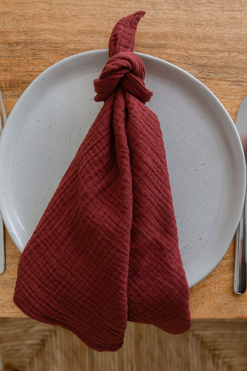 crimson cotton napkin