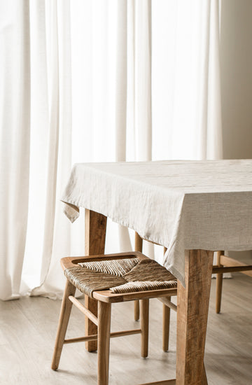 natural beige linen tablecloth