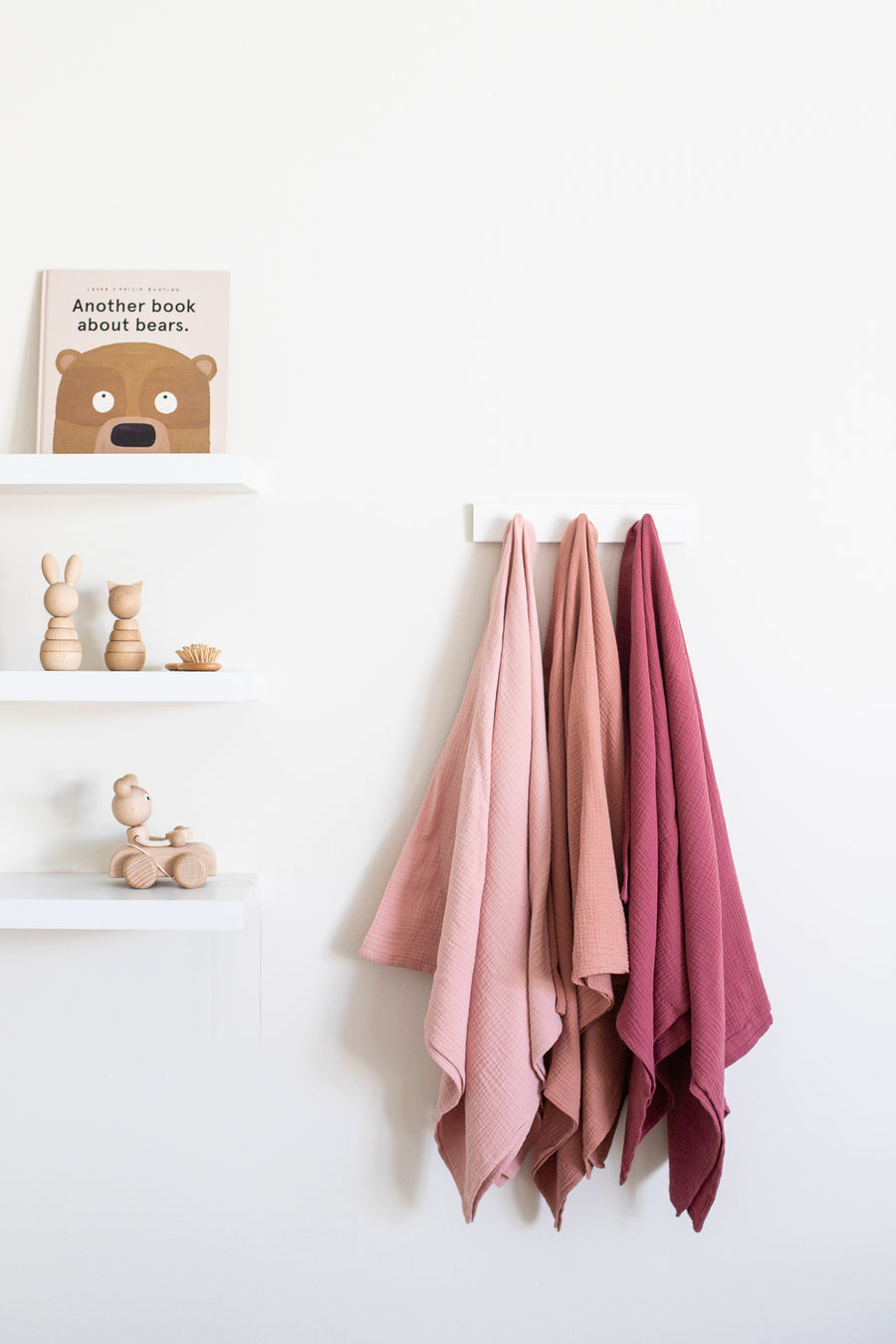 pink clay muslin baby swaddle