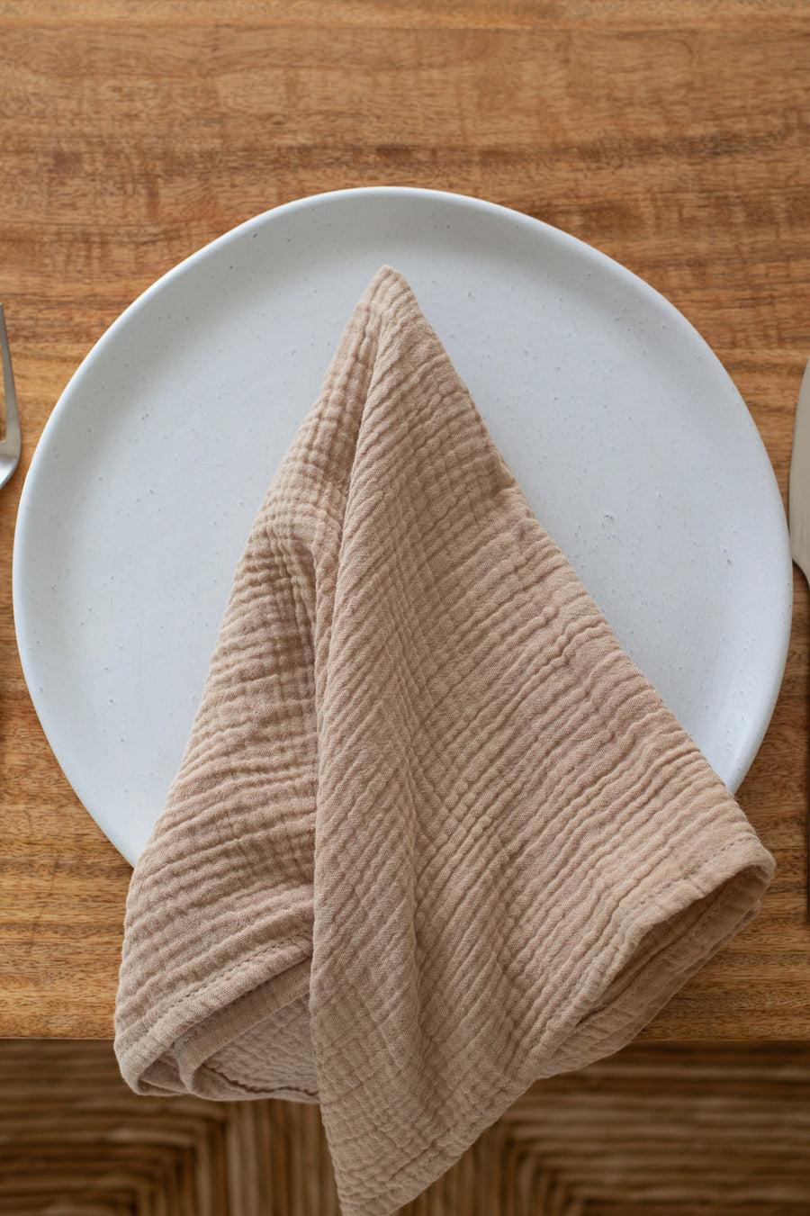 tan cotton napkin