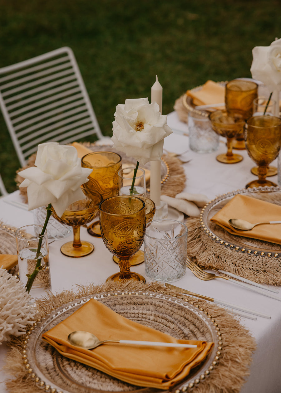 mustard velvet napkin