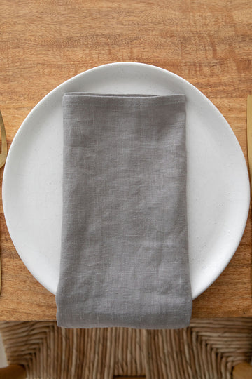 gunmetal grey linen napkin
