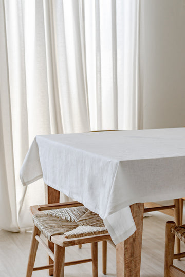 CLEARANCE - white linen tablecloth