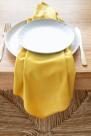 yellow velvet napkin