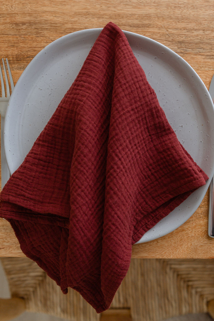 crimson cotton napkin