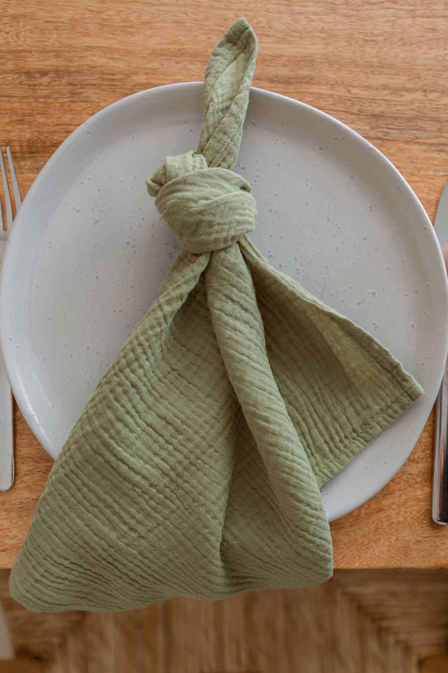 earth green cotton napkin