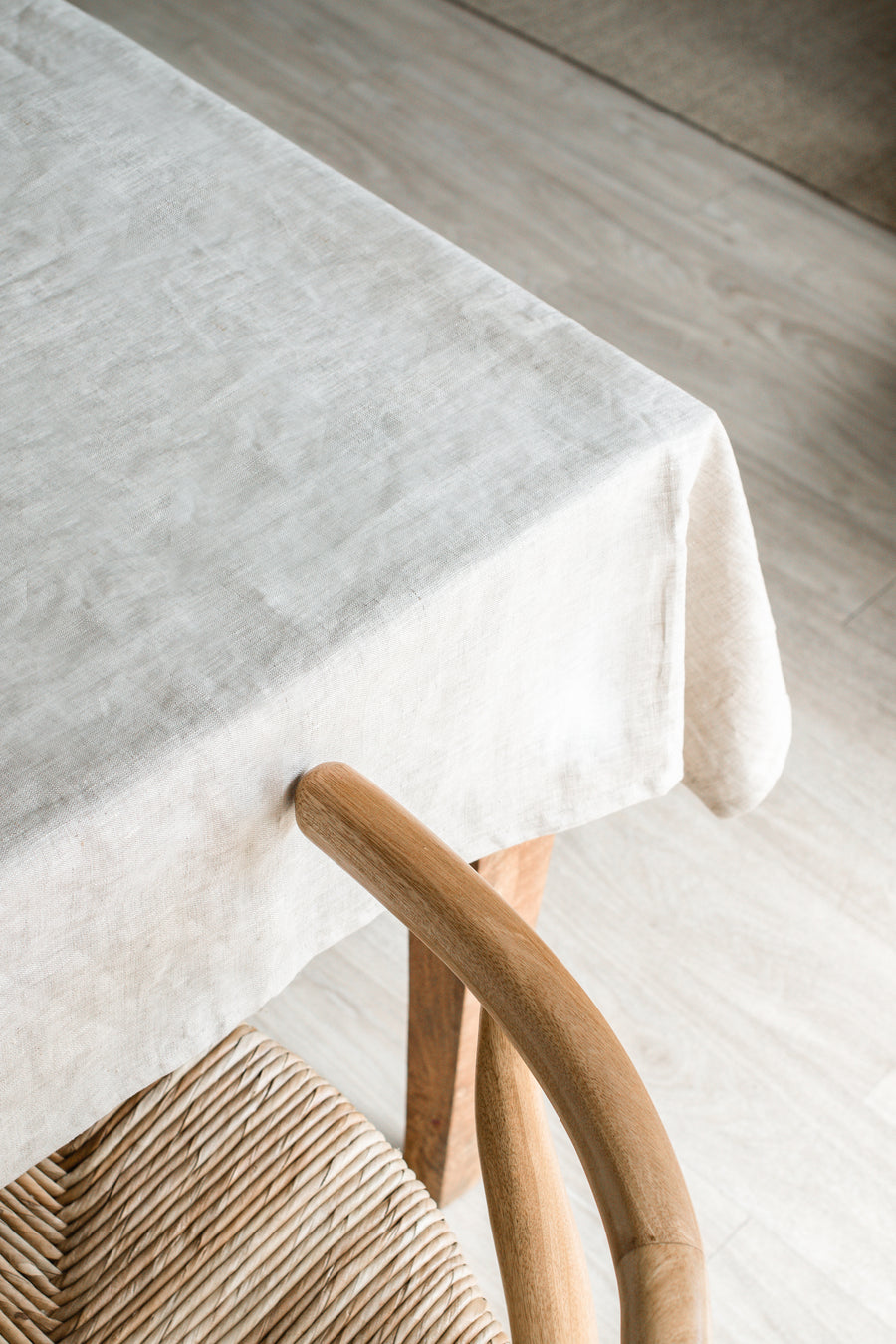 natural beige linen tablecloth