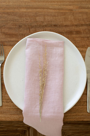 pastel pink linen napkin