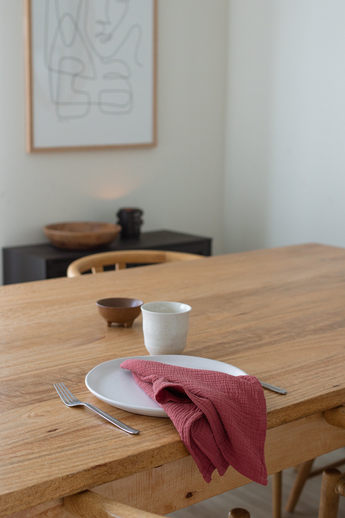 raspberry cotton napkin – Table Threads