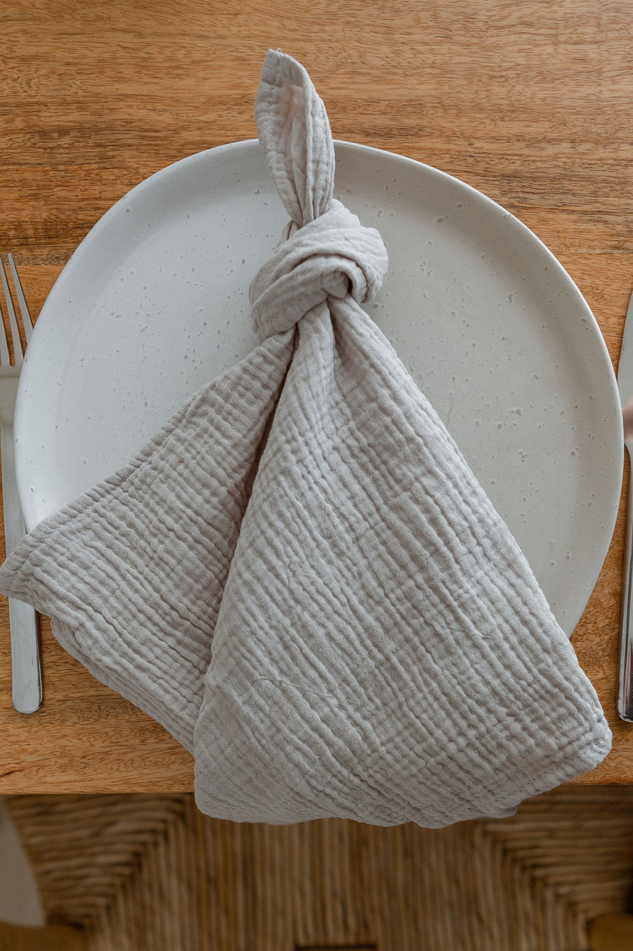 silver grey cotton napkin