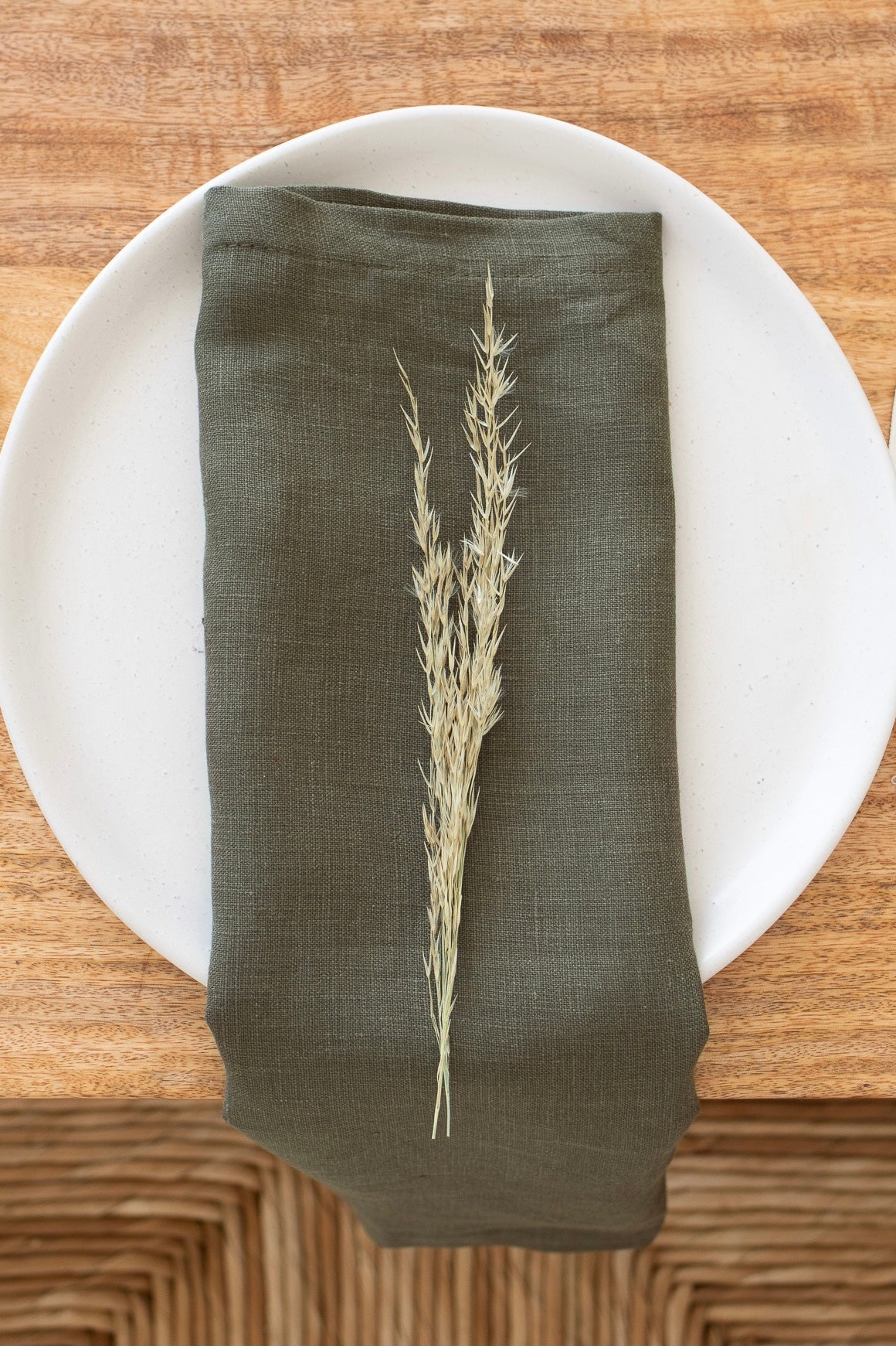 khaki linen napkin Table Threads
